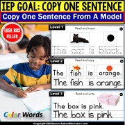 Copy Sentences | Trace-Copy-Write for Fine Motor Skills | Colors TASK BOX FILLER ACTIVITIES